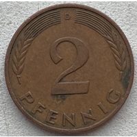 Германия 2 пфеннига 1982 г. D