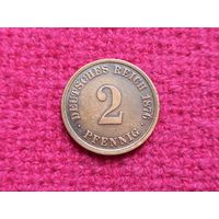 Германия 2 пфеннига 1876 г. D