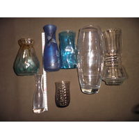 Вазы,вазочки разные 7 шт.времён СССР.С рубля