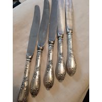 Ножи, набор мельхиор. СССР. Посеребрение