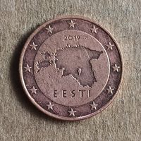 Эстония 1 евроцент, 2019 г., KM# 61