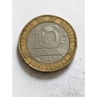 Франция 10 франков 1989
