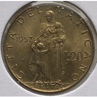 Ватикан 20 лир 1957 г. В холдере