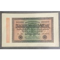 Банкнота 20000 марок 1923 год. Веймарская республика. С рубля без МЦ.