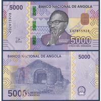 Ангола, 5000 кванза 2025 г, P-W164 (C, президент Антонио Нето, руины старого собора Кулумбимби), UNC