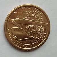 США 1 доллар 2024 г. Американские инновации. Стальной плуг. Штат Иллинойс. Двор D и Р. Цена за 1 шт.