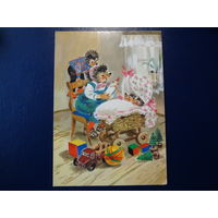 Ёжики, коляска, игрушки.  ГДР.