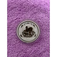 1 доллар "Год Козы" Австралия, 2003. Серебро 999, 31,1 гр.