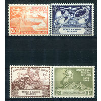 Британские колонии - Острова Теркс и Кайкос - 1949г. - 75 лет Всемирному почтовому союзу - 4 марки - полная серия, MNH [Mi 143-146]. #2-Bc-62-A-2