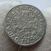 Паўгрош / полугрош 1547 г. Остаточный блеск, центровка, прочекан!
