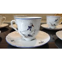 Польская фарфоровая пара,-серия "Rococo гусь"