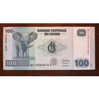 Конго (ДР) 100 франков 2013 г., P:98а, надпечатка см. в описании лота