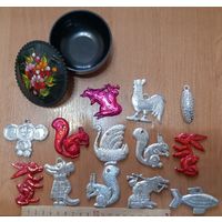 С РУБЛЯ за ШТ. Лот пластмассовых игрушек из СССР, 13 шт.+коробочка Подарок!