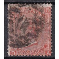 56.Br. Великобритания. Виктория. Стандарт. 4P. 1865 г. Mi.#24. Plate 6.