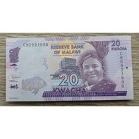 Werty71 Малави 20 квача 2020 UNC банкнота Рыба