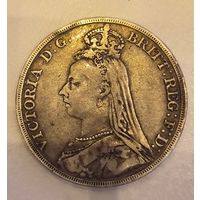 Крона 1892 Великобритания крупная серебряная