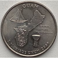 США 25 центов (квотер) 2009 г. P. Гуам