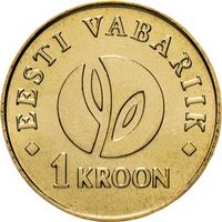 Эстония 1 крона, 2008 90 лет Эстонской республике UNC