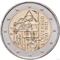 2 евро 2022 Словакия 300 лет первой паровой машине для шахт UNC из ролла