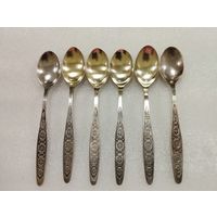 Чайные ложки Мельхиоровые Этно. Кольчугино, СССР