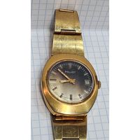 С 1 РУБЛЯ ! ЧАСЫ БРАСЛЕТ ПОЗОЛОТА АU СССР ПОЛЁТ НА ХОДУ ! .