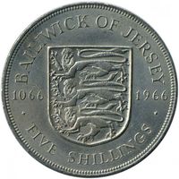 Джерси 5 шиллингов, 1966 900 лет битве при Гастингсе UNC
