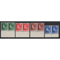 1936 Великобритания** надпечатка Марокко, испанская валюта, серия 4 сцепки (SG 160-163), Король Эдуард VIII (Edward VIII) cын Георга V