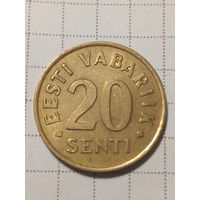 20 центов Эстония 1992 год