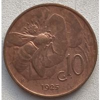 Италия 10 чентезимо 1925 г.