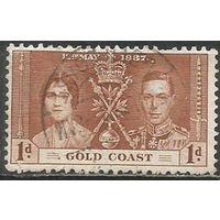 Золотой берег. Король Георг VI и королева Елизавета. 1938г. Mi#102.