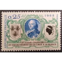 Франция. 1968г. Mi1637**. 200- летие присоединения Корсики. Людовик 15.