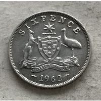 Австралия 6 пенсов 1962 Елизавета II - серебро 0,500