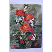 Цветы, розы; подписана, Германия, п/п 1983, марки.