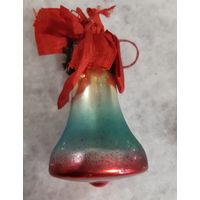 Игрушка ёлочная Новогодний колокольчик, стекло. ГДР