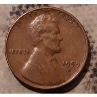 1 цент 1959 США МД Денвер