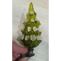 Елочные игрушки, стекло, ёлочка в снегу на прищепке