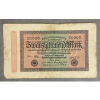 Банкнота 20000 марок 1923 год. Веймарская республика.