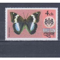 [859] Бутан 1975. Фауна.Бабочка.4 ch. MNH