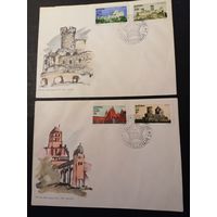 Польша 1971 Четыре КПД с полной серией марок "Польские замки" (спецгашение) Mi.2058-2065 каталог 3.60 евро