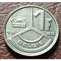 Бельгия 1 франк, 1989    BELGIЕ   ( 1-2-10 )