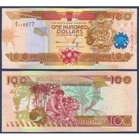 Соломоновы Острова (Соломоны), 100 долларов 2009 г., P-30(3) (A, сбор кокосов), UNC