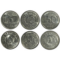 Бразилия набор монет (6 шт), 1993-1994 (фауна) [UNC]