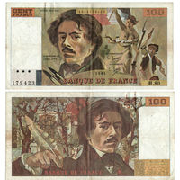 ФРАНЦИЯ 100 Франков 1984 г., P-154b (Эжен Делакруа)