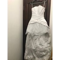 Вечернее, коктейльное, свадебное белое платье со шлейфом р. 42-44-46