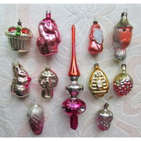 Елочные игрушки на реставрацию. Стекло, СССР