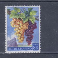 [2209] Сан-Марино 1958. Флора.Плоды.Ягоды.Фрукты.Виноград на почтовых марках.80 л. MNH