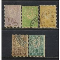 Болгария Княж 1889 Герб Стандарт #28А,31А,33А,35А,36А