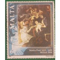 Мальта 1998. Картина Маттиа Прети под названием Отдых на пути в Египет