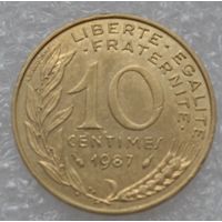 Франция, 10 сантимов 1987 г.
