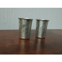 Стопочка, рюмка серебряная, кидушная , царская Россия . Серебро. Цена за пару.